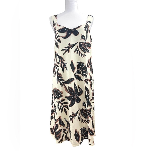 NWT NAF NAF Paris Tropical Hawaiian Floral Midi Dress LARGE MSRP$229 Vacation - Picture 11 of 12